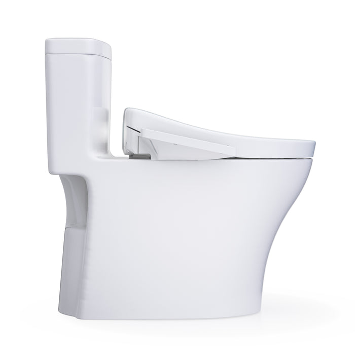 TOTO MW4363346CEMFGN#01 Washlet+ Aquia IV Cube Elongated Dual Flush Universal Height Toilet with S2 Bidet Seat