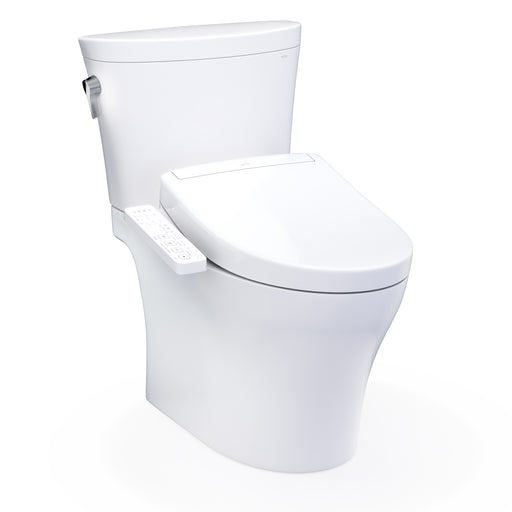 TOTO Washlet+ Aquia IV Arc Two-Piece Elongated Dual Flush 1.28 and 0.9 GPF Toilet with S2 Bidet Seat, Cotton White - MW4483346CEMFGN#01