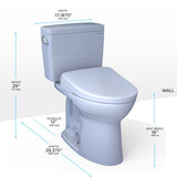 TOTO MW7764726CSFG#01 Drake Two-Piece Elongated Universal Height Toilet with S7 Bidet Seat