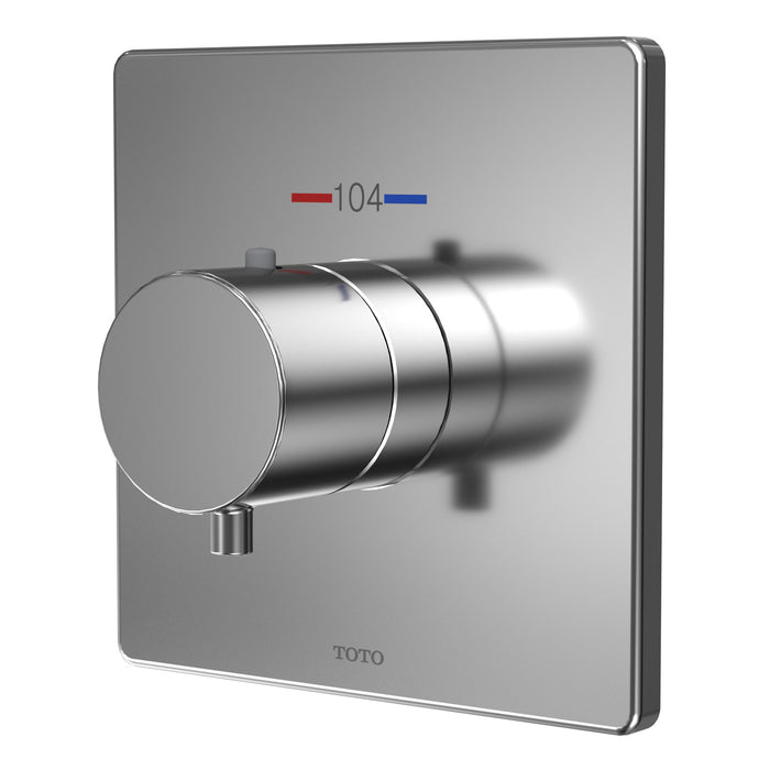 TOTO TBV02401U#CP Square Thermostatic Mixing Valve Shower Trim, Polished Chrome