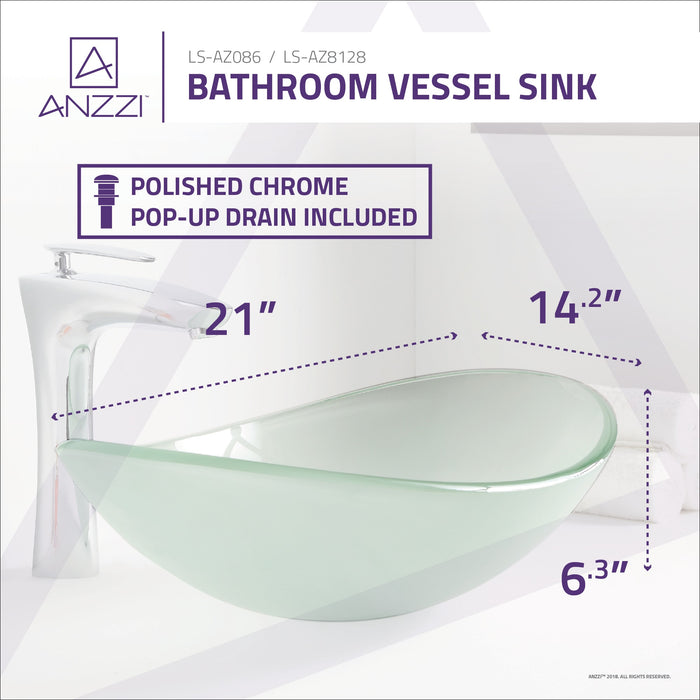 ANZZI LS-AZ8128 Craft Series Deco-Glass Vessel Sink in Lustrous Frosted