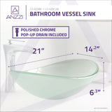 ANZZI LS-AZ8128 Craft Series Deco-Glass Vessel Sink in Lustrous Frosted