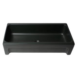 ALFI Brand AB36TRBM 36" Black Matte Above Mount Fireclay Bathroom Trough Sink