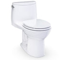 TOTO UltraMax One-Piece Round 1.6 GPF Universal Height Toilet with CEFIONTECT and SS113 SoftClose Seat, Cotton White - MS603113CSFG#01