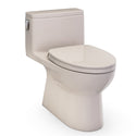 TOTO Redington One-Piece Elongated 1.28 GPF WASHLET+ and Auto Flush Ready Universal Height Toilet with CEFIONTECT and SS124 SoftClose Seat, Bone - MS672124CEFG#03