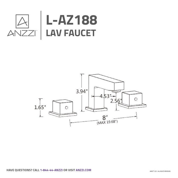ANZZI L-AZ188BN Bonette 8" Widespread 2-Handle Bathroom Faucet in Brushed Nickel
