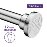 ANZZI AC-AZSR55CH 35-55 Inches Shower Curtain Rod with Shower Hooks in Polished Chrome