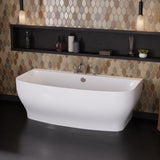 ANZZI FT-FR112473CH Bank Series 5.41 ft. Freestanding Bathtub with Deck Mounted Faucet in White