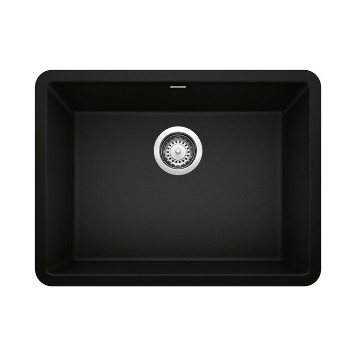 Blanco 442928 Precis SILGRANIT 24" Single Bowl Undermount Kitchen Sink - Coal Black