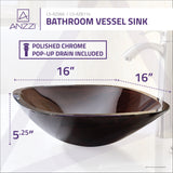 ANZZI LS-AZ066 Cansa Series Deco-Glass Vessel Sink in Rich Timber