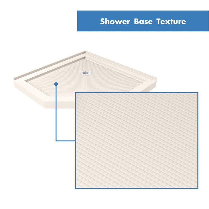 DreamLine DL-6062-22-04 Prism Plus 40" x 74 3/4" Frameless Neo-Angle Shower Enclosure in Brushed Nickel with Biscuit Base