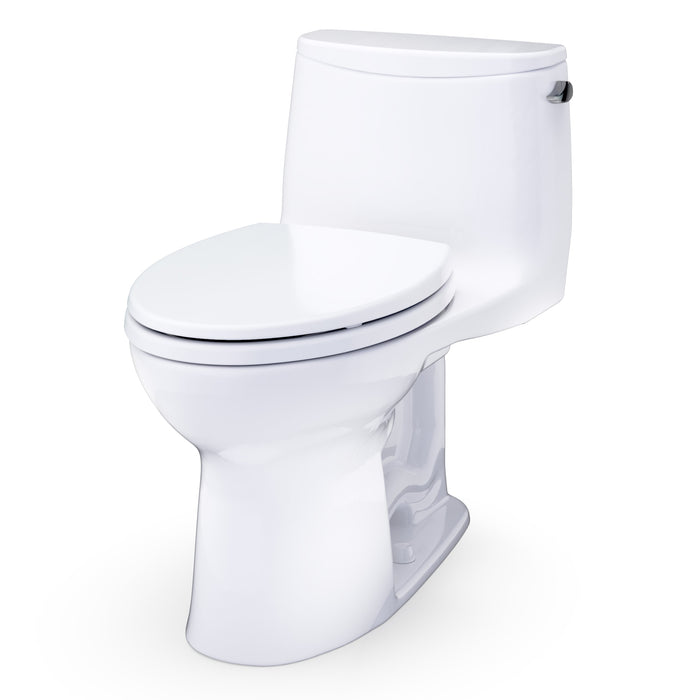 TOTO MS608114CEFRG#01 UltraMax One-Piece Elongated 1.28 GPF Universal Height Toilet with Right-Hand Trip Lever and Seat