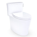 TOTO Aurora One-Piece Elongated 1.28 GPF WASHLET+ and Auto Flush Ready Universal Height Toilet with Right-Hand Trip Lever, CEFIONTECT and SS124 SoftClose Seat, Cotton White - MS686124CEFRG#01