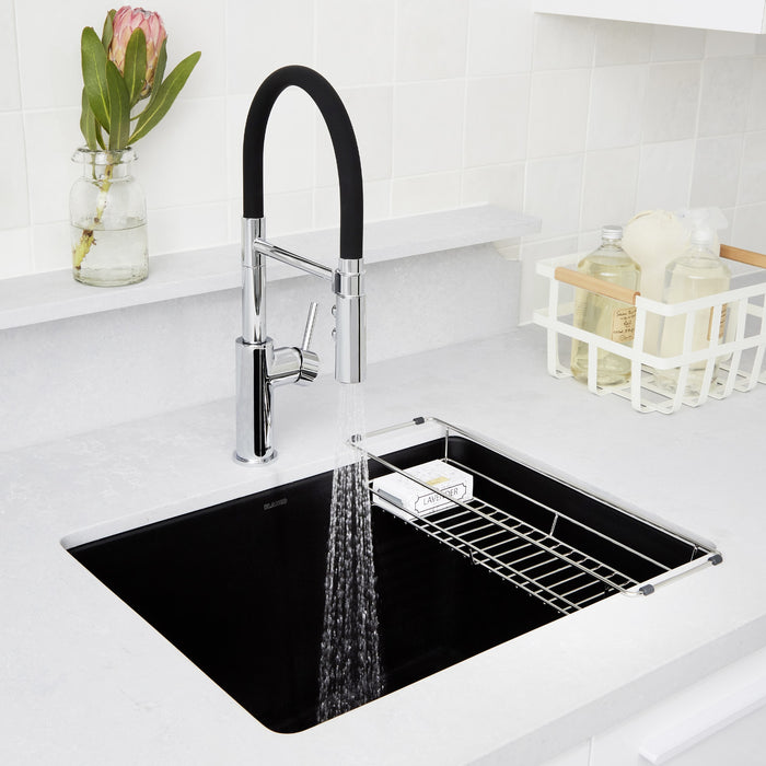 Blanco 442924 Liven SILGRANIT 25" Single Bowl Dual Mount Laundry Sink - Coal Black