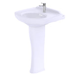 TOTO LPT642#01 Dartmouth Rectangular Pedestal Bathroom Sink with Arched Front for Single Hole Faucets, Cotton White