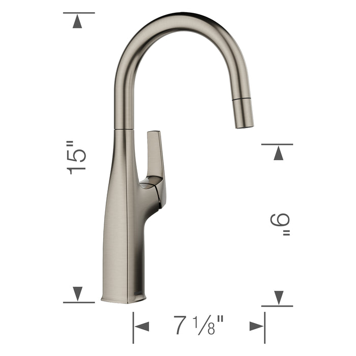 Blanco 443250 Rivana Pull-Down Bar Faucet - Satin Platinum