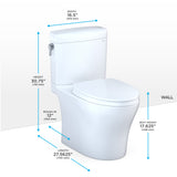 TOTO MS436124CEMFGN#01 Aquia IV Cube Two-Piece Elongated Dual Flush Universal Height Toilet - Cotton White