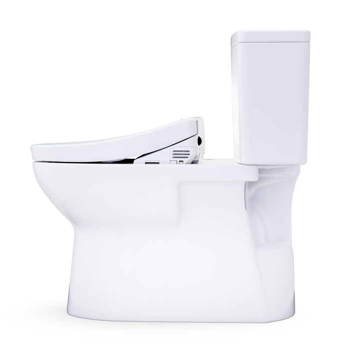 TOTO MW4723446CUFG#01 Glaston WASHLET+ S5 Two-Piece Elongated 1.0 GPF Universal Height Toilet in Cotton White
