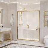 ANZZI SD-AZ15-01BG Enchant 70" x 60.4" Framed Sliding Shower Door in Brushed Gold