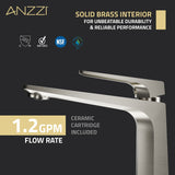 ANZZI L-AZ904BN Single Handle Single Hole Bathroom Vessel Sink Faucet With Pop-up Drain in Brushed Nickel