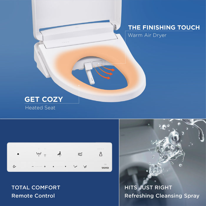 TOTO SW3215#01 WASHLET KS5 Heated Bidet Toilet Seat with Instant Water Heating, Round, Cotton White