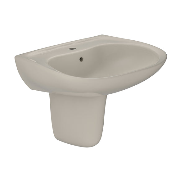 TOTO Prominence Oval Wall-Mount Bathroom Sink with CeFiONtect and Shroud for Single Hole Faucets, Bone - LHT242G#03