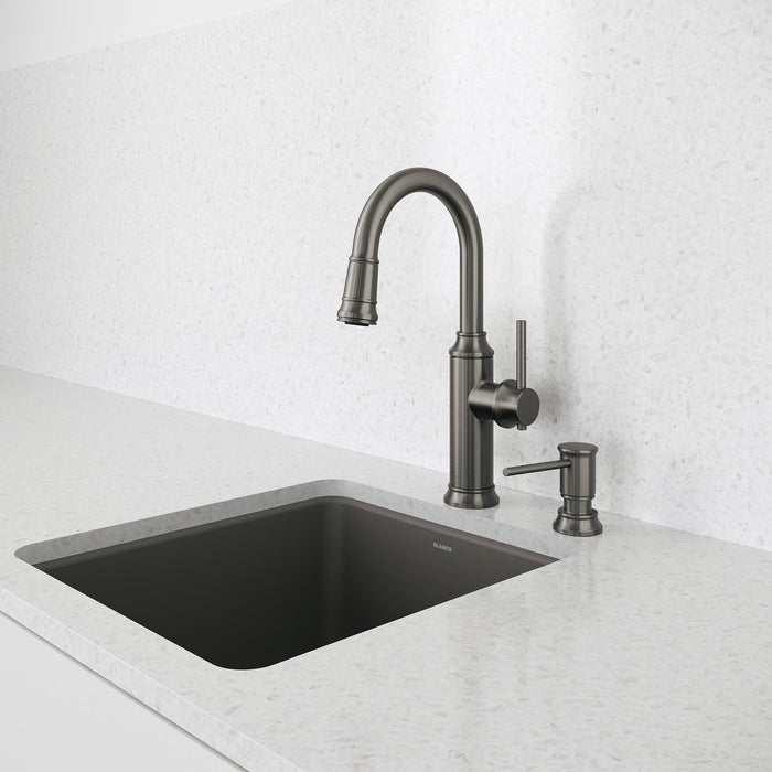 Blanco 443265 Empressa Pull-Down Bar Faucet - Satin Dark Steel