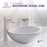 ANZZI LS-AZ118 Deux Series Ceramic Vessel Sink in White