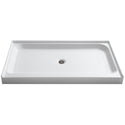 Tier 32 x 60 in. Center Drain Single Threshold Shower Base in White