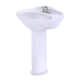 TOTO LPT754.4#01 Whitney Oval Pedestal Bathroom Sink for 4" Center Faucets, Cotton White