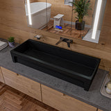 ALFI brand AB48TRBM 48" Black Matte Above Mount Fireclay Bathroom Trough Sink