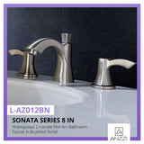 ANZZI L-AZ015BN Sonata Series 8" Widespread 2-Handle Mid-Arc Bathroom Faucet in Brushed Nickel