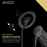 ANZZI SH-AZ067MB Valkyrie Retro-Fit 3-Spray Patterns with 7.48" Wall Mounted Dual Shower Heads in Matte Black