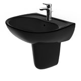 TOTO LHT241#51 Supreme Oval Wall-Mount Bathroom Sink and Shroud for Single Hole Faucets, Ebony