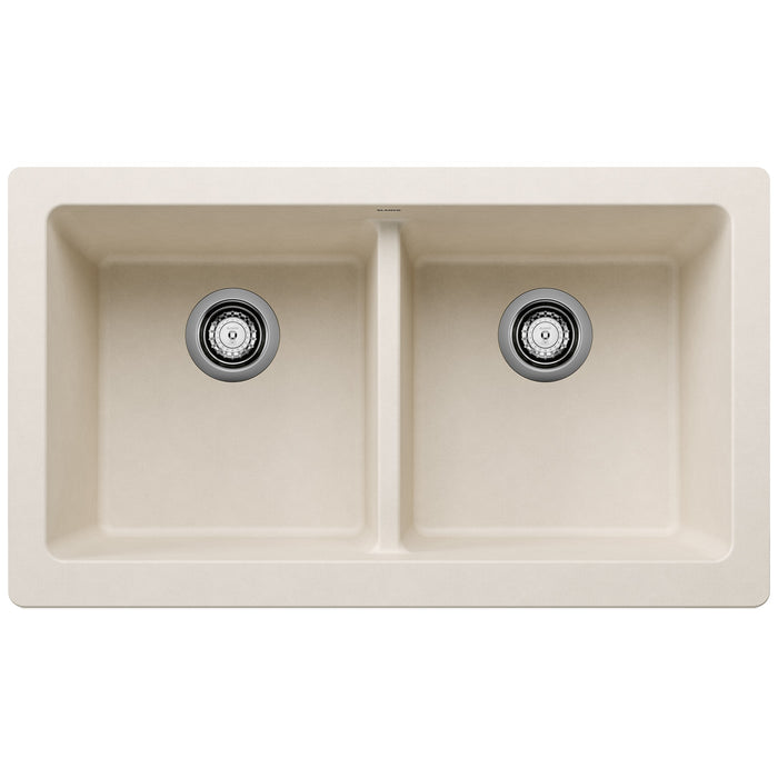 Blanco 527409 Vintera SILGRANIT 33" Double Bowl Apron-Front Farmhouse Sink - Soft White