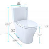 TOTO MS446124CEMFGN#11 Aquia IV Two-Piece Dual Flush Toilet, WASHLET+ Ready, Colonial White