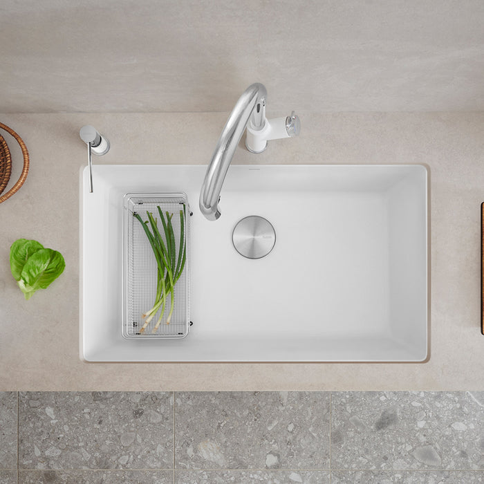 Blanco 440150 Precis SILGRANIT 32" Super Single Undermount Kitchen Sink - White