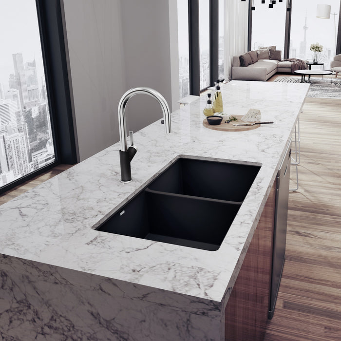 Blanco 516322 Precis SILGRANIT 29" 50/50 Double Bowl Undermount Kitchen Sink - Anthracite