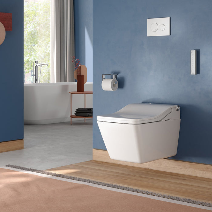TOTO CWT4494549CMFGNA#MS WASHLET+ SP Wall-Hung Square Toilet with SW Bidet Seat and In-Wall Dual-Flush Tank