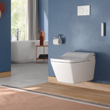 TOTO SW4549AT60#01 SW WASHLET+ Ready Square Electronic Bidet Toilet Seat with Auto Flush in Cotton White