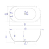 ALFI Brand ABCO59TUB 59" Solid Concrete Oval Freestanding Bathtub