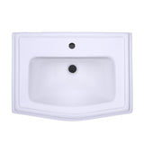 TOTO LPT780#01 Clayton Rectangular Pedestal Bathroom Sink for Single Hole Faucets, Cotton White