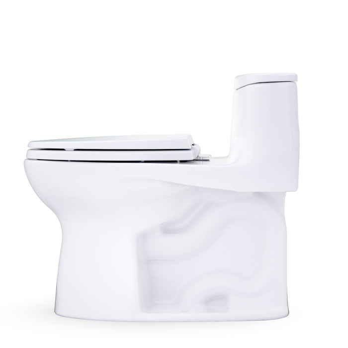 TOTO MS618114CEFG#01 UltraMax Low Profile One-Piece Elongated 1.28 GPF Universal Height Toilet with Seat, Cotton White