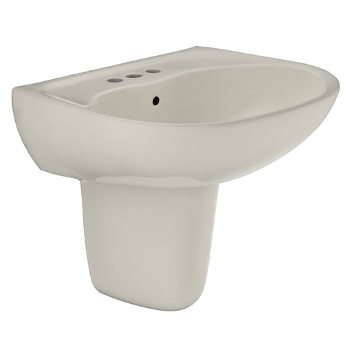 TOTO Supreme Oval Wall-Mount Bathroom Sink with CeFiONtect and Shroud for 4 Inch Center Faucets, Sedona Beige - LHT241.4G#12
