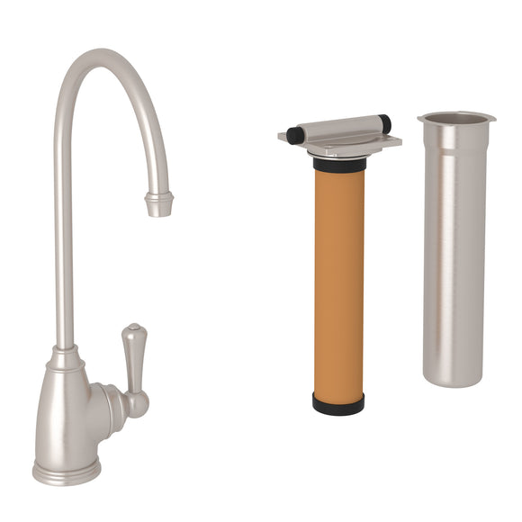 Rohl U.KIT1625L-STN-2 Perrin and Rowe Georgian Era C-Spout Filter Faucet