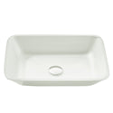 Innovio Rectangle Glass Vessel Bathroom Sink with White Finish