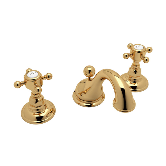 House of Rohl A1408XMULB-2 Viaggio C-Spout Widespread Bathroom Faucet