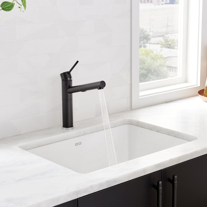 Blanco 522429 Precis SILGRANIT 27" Single Bowl Undermount Kitchen Sink - White