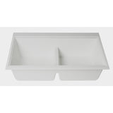 ALFI Brand AB3418DBUM-W White 33" Granite Composite Workstation Double Bowl Undermount Sink