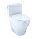 TOTO Aimes Washlet+ One-Piece Elongated 1.28 GPF Universal Height Skirted Toilet with CeFiONtect, Colonial White - MS626124CEFG#11
